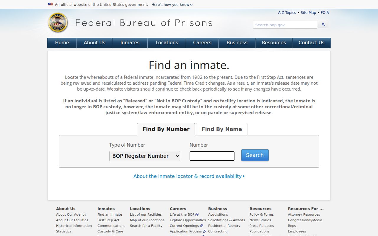 Federal inmate locator distinguished from Hardeman County arrest records