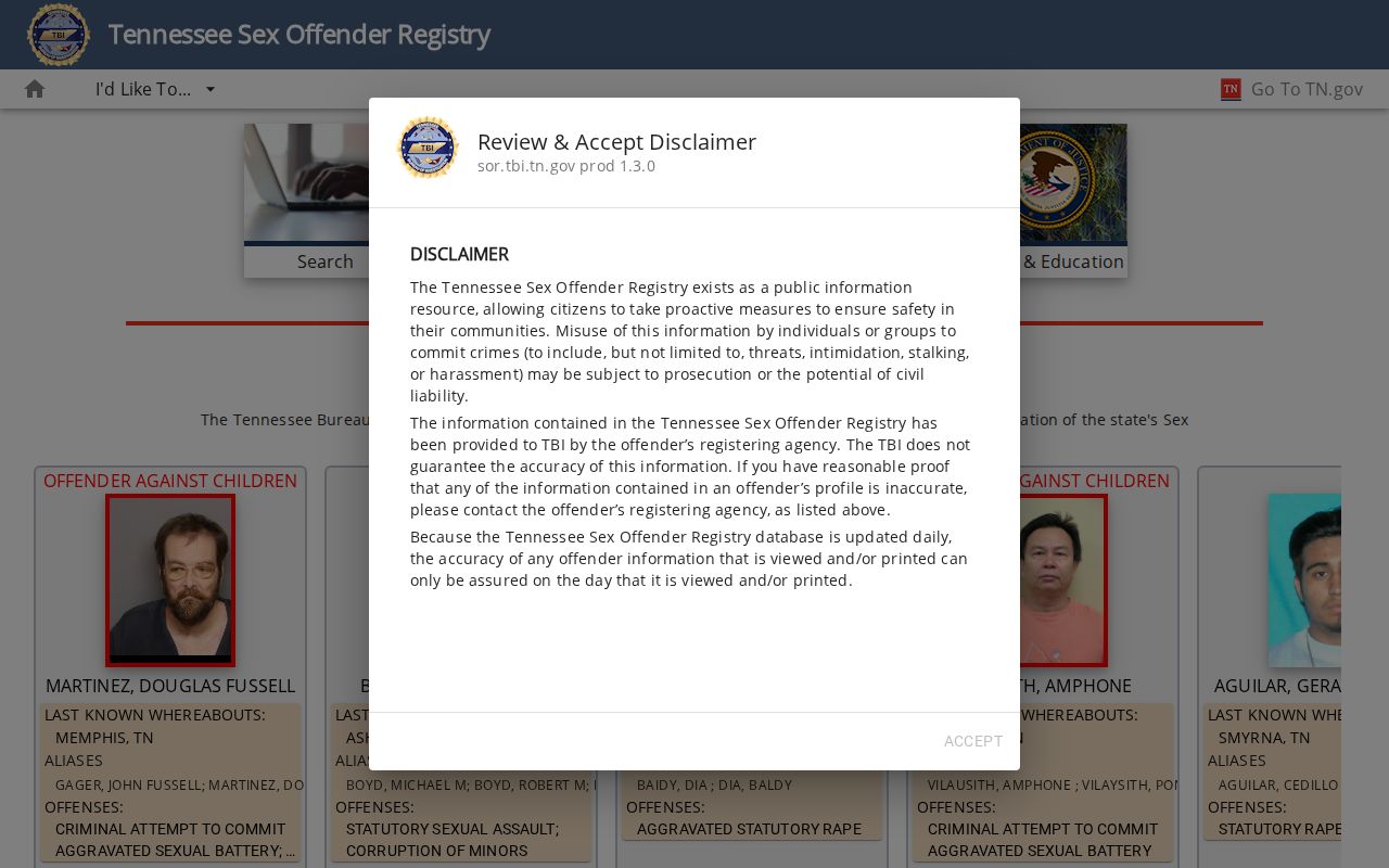 Tennessee registry search for a Hardeman County sex offender lookup